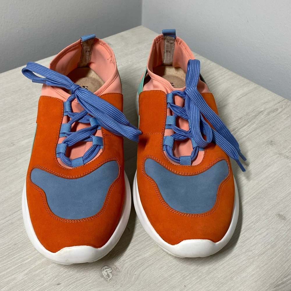Vaneli Sport Womens Color Block Shikira Sneakers Orange Blue Peach 9N Athleisure